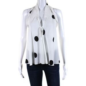 Derek Lam Collective Womens Polka Dot Top White Size 40 13928777